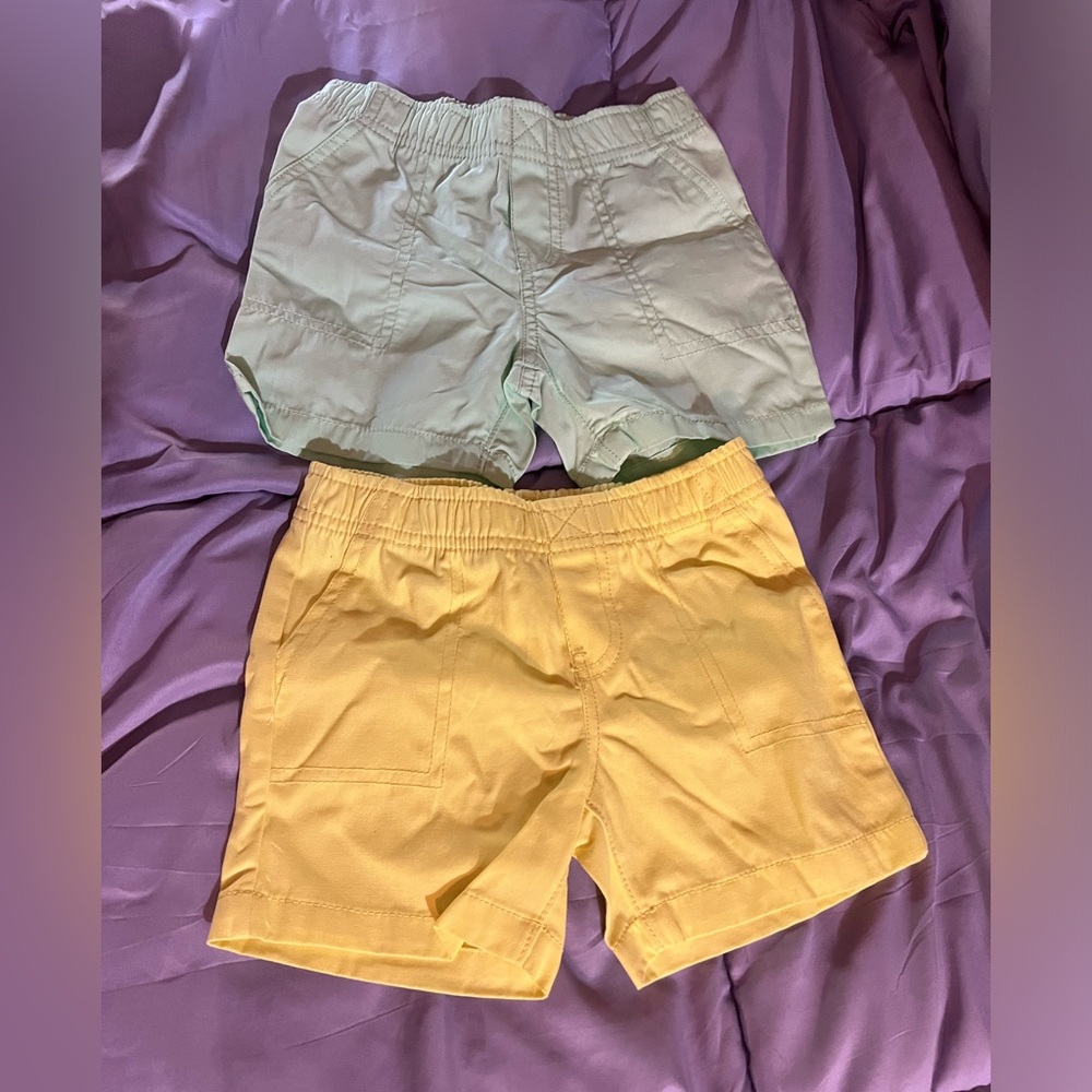 Yellow and Light Green Shorts Set